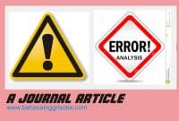 Artikel Bahasa Inggris tentang ERRORS ANALYSIS (method)