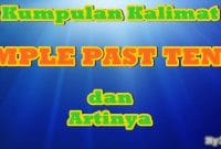 KUMPULAN CONTOH KALIMAT SIMPLE PAST TENSE BESERTA ARTINYA