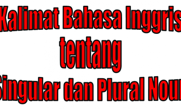 50 Kalimat Bahasa Inggris menggunakan Kata Benda Singular dan Plural