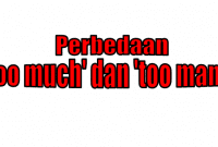 Perbedaan too much dan too many serta Contohnya dalam Dialog