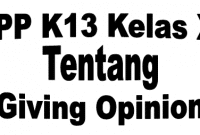 RPP K13 Kelas XI tentang Giving Opinion