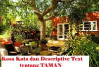 Kosa Kata dan Descriptive Text Singkat tentang Garden atau Taman