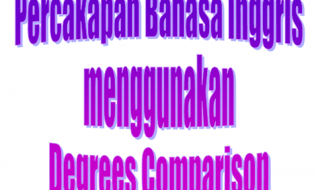 Kumpulan Percakapan Bahasa Inggris menggunakan Degrees Comparison