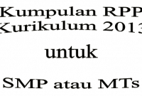Kumpulan RPP Kurikulum 2013 untuk SMP atau MTs